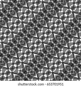 Design seamless monochrome waving pattern. Abstract decorative background. Vector art. No gradient