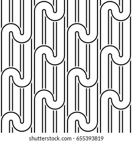 Design seamless monochrome waving pattern. Abstract background. Vector art
