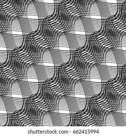Design seamless monochrome waving pattern. Abstract background. Vector art. No gradient