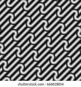 Design seamless monochrome waving pattern. Abstract diagonal background. Vector art. No gradient