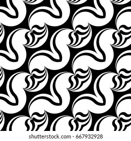 Design seamless monochrome waving pattern. Abstract background. Vector art