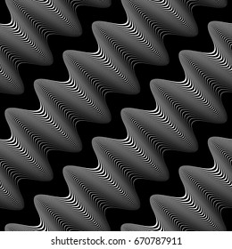 Design seamless monochrome waving pattern. Abstract background. Vector art. No gradient