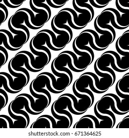 Design seamless monochrome waving pattern. Abstract zigzag background. Vector art