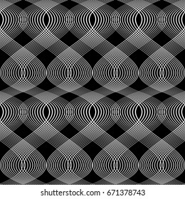Design seamless monochrome waving pattern. Abstract background. Vector art. No gradient