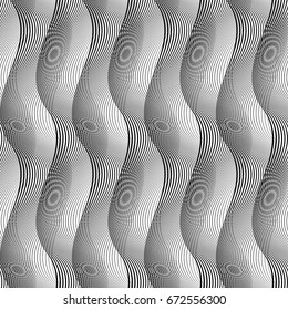 Design seamless monochrome waving pattern. Abstract background. Vector art. No gradient