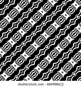 Design seamless monochrome waving pattern. Abstract zigzag background. Vector art