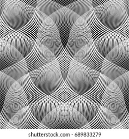Design seamless monochrome waving pattern. Abstract background. Vector art. No gradient