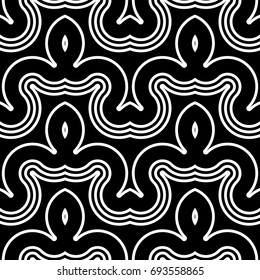 Design seamless monochrome waving pattern. Abstract background. Vector art