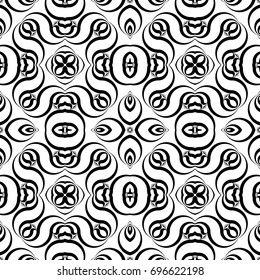 Design seamless monochrome waving pattern. Abstract zigzag background. Vector art