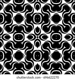 Design seamless monochrome waving pattern. Abstract zigzag background. Vector art