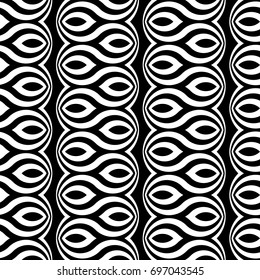 Design seamless monochrome waving pattern. Abstract zigzag background. Vector art