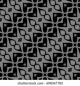 Design seamless monochrome waving pattern. Abstract decorative background. Vector art