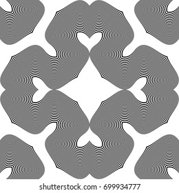 Design seamless monochrome waving pattern. Abstract striped background. Vector art. No gradient