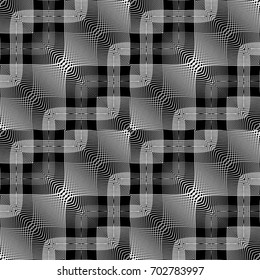 Design seamless monochrome waving pattern. Abstract background. Vector art. No gradient