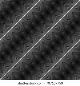 Design seamless monochrome waving pattern. Abstract lines textured background. Vector art. No gradient