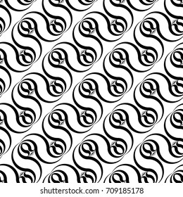 Design seamless monochrome waving pattern. Abstract zigzag background. Vector art