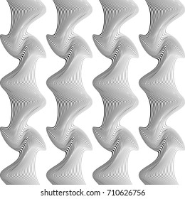 Design seamless monochrome waving pattern. Abstract background. Vector art. No gradient