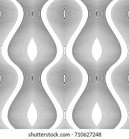 Design seamless monochrome waving pattern. Abstract background. Vector art. No gradient