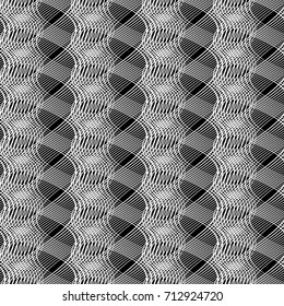 Design seamless monochrome waving pattern. Abstract background. Vector art. No gradient