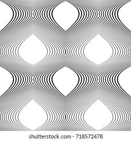 Design seamless monochrome waving pattern. Abstract background. Vector art. No gradient