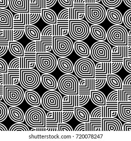 Design seamless monochrome waving pattern. Abstract stripy background. Vector art