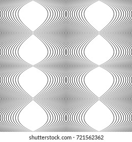 Design seamless monochrome waving pattern. Abstract background. Vector art. No gradient