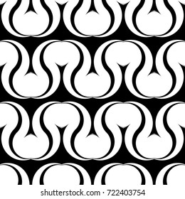 Design seamless monochrome waving pattern. Abstract zigzag background. Vector art
