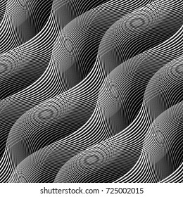 Design seamless monochrome waving pattern. Abstract background. Vector art. No gradient