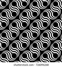 Design seamless monochrome waving pattern. Abstract zigzag background. Vector art