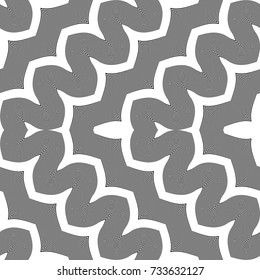 Design seamless monochrome waving pattern. Abstract zigzag background. Vector art. No gradient