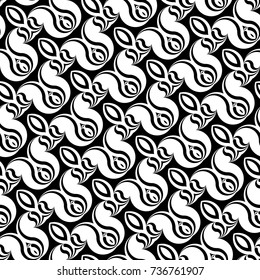 Design seamless monochrome waving pattern. Abstract zigzag background. Vector art