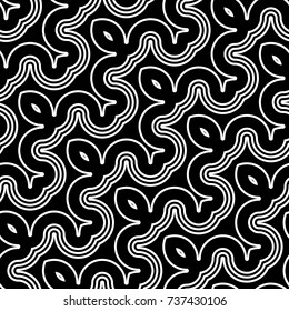 Design seamless monochrome waving pattern. Abstract background. Vector art
