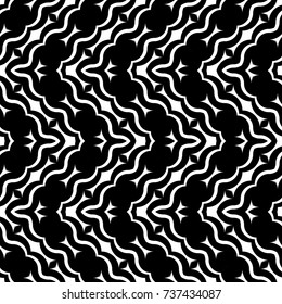 Design seamless monochrome waving pattern. Abstract zigzag background. Vector art