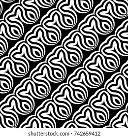 Design seamless monochrome waving pattern. Abstract zigzag background. Vector art