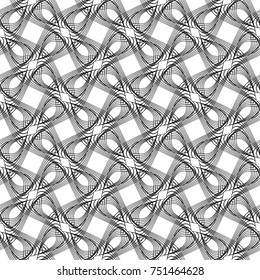 Design seamless monochrome waving pattern. Abstract decorative background. Vector art. No gradient