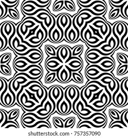 Design seamless monochrome waving pattern. Abstract zigzag background. Vector art