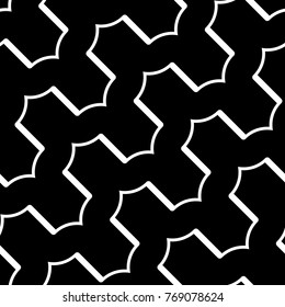 Design seamless monochrome waving pattern. Abstract background. Vector art