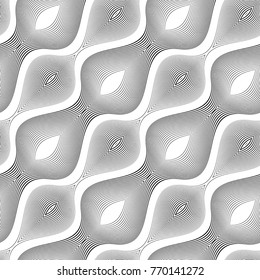 Design seamless monochrome waving pattern. Abstract background. Vector art. No gradient