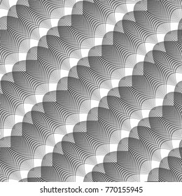 Design seamless monochrome waving pattern. Abstract background. Vector art. No gradient