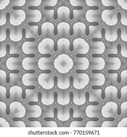 Design seamless monochrome waving pattern. Abstract lines background. Vector art. No gradient