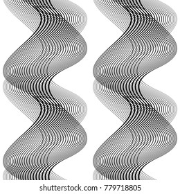 Design seamless monochrome waving pattern. Abstract background. Vector art. No gradient