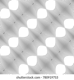 Design seamless monochrome waving pattern. Abstract background. Vector art. No gradient