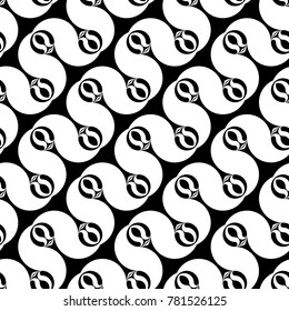 Design seamless monochrome waving pattern. Abstract zigzag background. Vector art