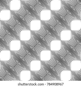Design seamless monochrome waving pattern. Abstract background. Vector art. No gradient