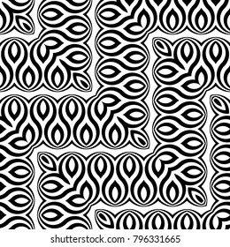 Design seamless monochrome waving pattern. Abstract zigzag background. Vector art