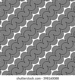 Design seamless monochrome waving zigzag pattern. Abstract stripy background. Vector art
