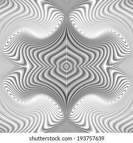 Design seamless monochrome whirl pattern. Abstract stripy twisted warped textured background. Vector art. EPS10