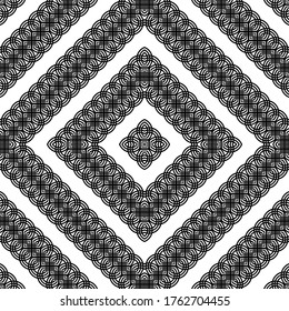 Design seamless monochrome zigzag decorative pattern. Abstract diamond background. Vector art