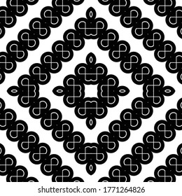 Design seamless monochrome zigzag decorative pattern. Abstract diamond background. Vector art