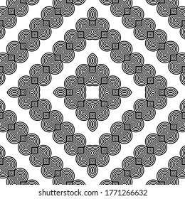 Design seamless monochrome zigzag decorative pattern. Abstract diamond background. Vector art